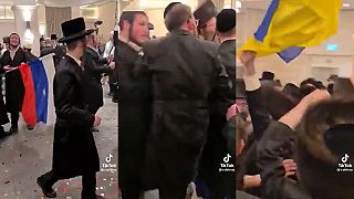 Konflikt medzi proruskými a proukrajinskými židmi. Vlajky