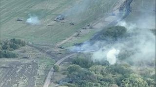 Útok na pozície okupantov v lese sledovaný dronom