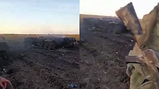 Zničený konvoj tankov T-72M1, BMD-2 a BTR-80 AFU pri Záporoží

Zdroj: @infantm
