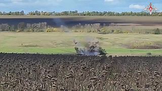 Zábery z bojovej práce MLRS "Hurikán"