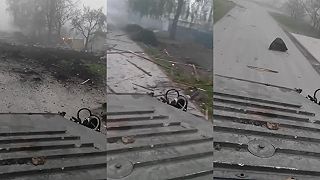 Postup Ukrajinských vojsk cez dedinu v okolí Khersonu