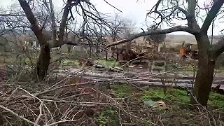 Zničená delostrelecká batéria 5x 152 mm Msta-S