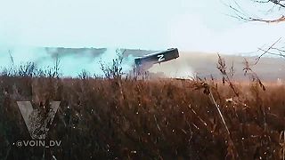 Videjko systému TOS-1A na Donbase