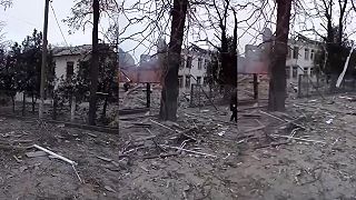 Škola v Zolota Balka zničená Ruskou raketou z S-300