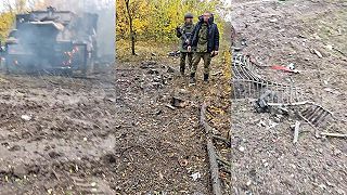 Vojaci 36. kombinovanej armády ruských ozbrojených síl zničili britský MRAP.