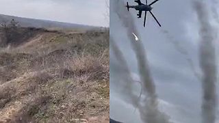 Ukrajinské vrtuľníky vystreľujú rakety