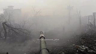 Ruský tank v Marjinke