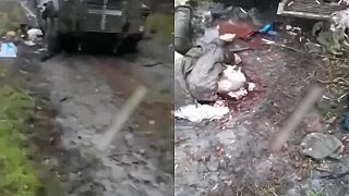 Zničený Bushmaster a kopa mŕtvych ukrajinských vojakov (LEN RPE SILNÉ ŽALUDKY!)