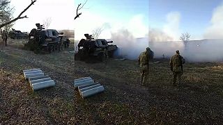 152mm 2S3 Akacija pri priamej strelbe