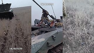 Mŕtvi ruskí vojaci s 2 zničenými BMP-čkami (časť 2)