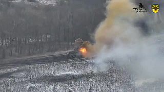 RuZZký tank T-90M zničený Švédskou strelou AT4