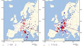 Na obrázku: Seizmické vlny z tureckého zemetrasenia v Európe

