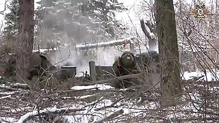 Ostrelovanie pozícii UA Armády v Marinke