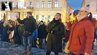 Skandovací battle na pochode za mier v Košicoch (7.2.2023)