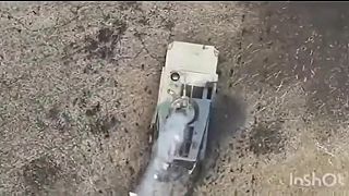 BMP-1 vyradené ATGM dorazené granátom zhodeného z dronu