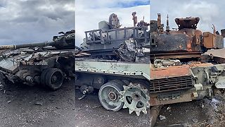 Zničený ukrajinský tank T-80BVM
