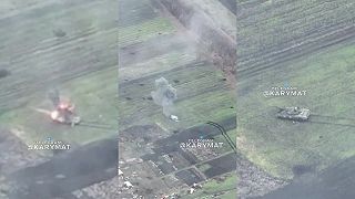 T-80BV po čelnom zásahu ATGM