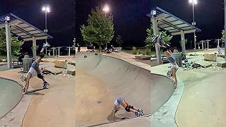 Slečna predviedla ukážkový držkopád v skateboardovom parku
