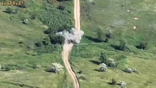 Moment zničenia amerického vojenského vozidla Humvee