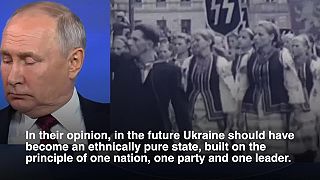 Video, ktoré Vladimír Putin ukázal na SPIEF 2023 v Sankt Peterburgu.
