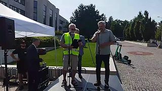 Protest lesníkov pred NRSR. 20. 6. 2023. Proti šialenému návrhu zákona 2