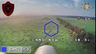Útok dronu FPV na ukrajinské BMP