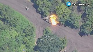 Ruský kamikadze dron Lancet zasiahol ukrajinský tank pri Ňju-Jorku