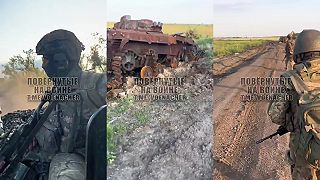 Zničené obrnené vozidlá AFU pri Marinke v DĽR
