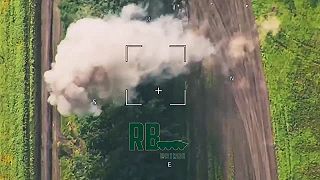 Laserom navádzaná raketa Krasnopol vs. ukrajinský tank
