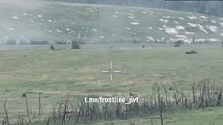 Priamy zásah z tanku T-90 na BMP APU