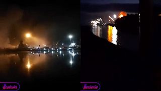 
Rumunskí námorníci sledujú nočné prílety ruských Geranov .
