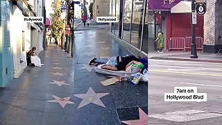 Hviezdny chodník a okolie Hollywood Boulevard v Los Angeles