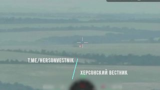 Zostrelenie ukrajinského viacúčelového vrtuľníka Mi-24 v Chersonskej oblasti