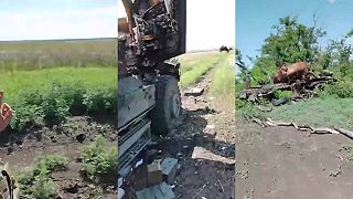 Kopa zničenej NATO techniky v Záporožskej oblasti (UKRAJINSKÉ ZÁBERY)