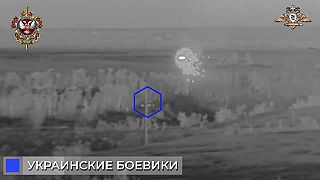 Deštrukcia ukrajinskej pechoty riadenou strelou ATGM