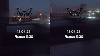 Zábery z ruského raketového útoku na Ľvov (15.08.2023)