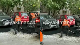 V Moskve asfaltujú profíci