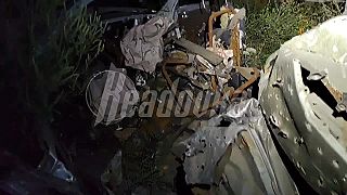 Zničený Banderamobil pri Artemovsku