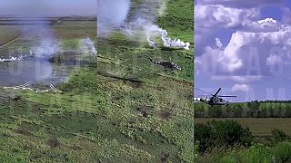 Unikátny zaber z dronu na odpaľovanie rakiet z vrtuľníku