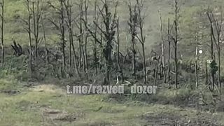 Priamy zásah polnou lopatkou do ukrajinskej pechoty