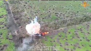 Zábery ničenia ukro techniky a pechoty RU výsadkármi
