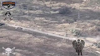 Ruské BMP zasiahnuté dronom