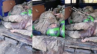 Nákladné auto plné mŕtvych ukro "vojakov" 18+