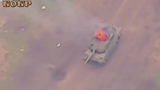 Ďalší nemecký tank Leopard 2 začal horieť po zásahu ruským FPV dronom
