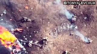 Avdiivka #47 úžasná schopnosť ruskej techniky zhorieť aj od obyčajnej míny