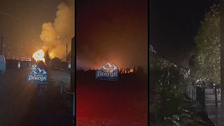 Poriadny ohňostroj v muničnom sklade v dočasne okupovanom Sedove