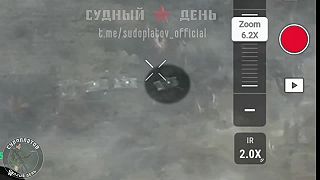 3 ukrajinské tanky v tesnej blízkosti vs. ruské kamikadze drony VT-40