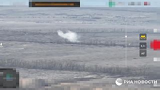 Nemecký tank Leopard 2A4 vs. 1 kamikadze dron a 2 protitankové strely