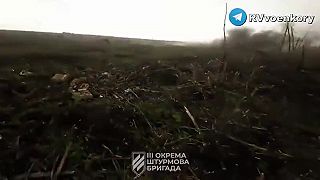 Zasiahnutý Ukrajinský vojak útočného práporu AZOV pri Bachmute