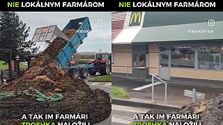 Kopu hnoja vysypali pred McDonalds